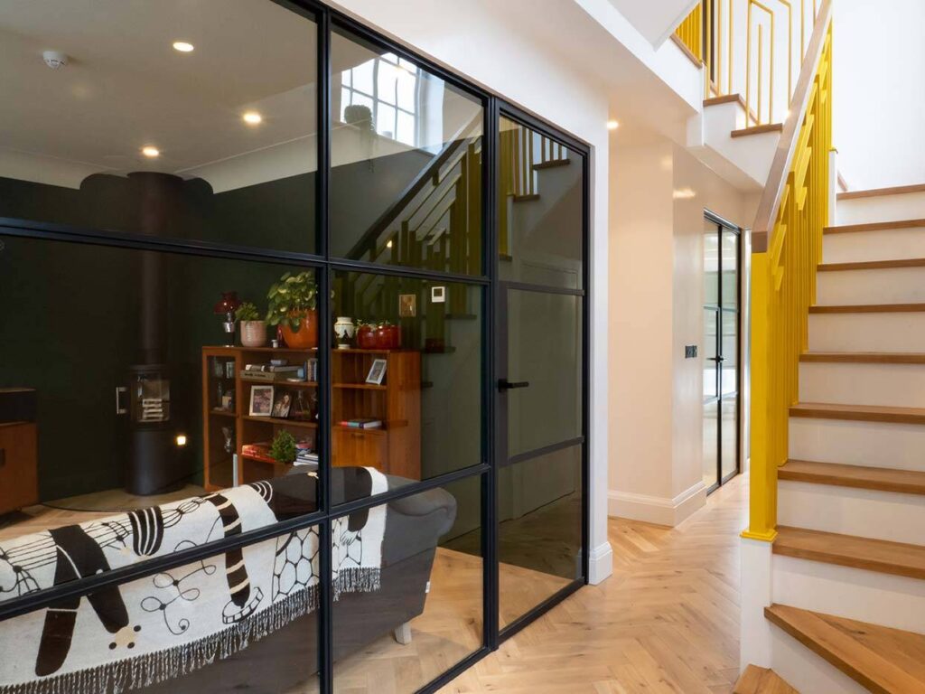 Open staircase in London house fitted with automist fire suppression system