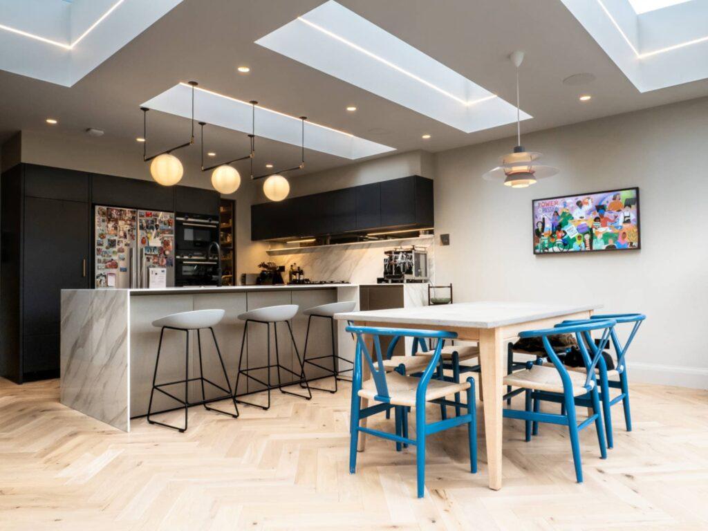open plan kitchen diner with Automist installed